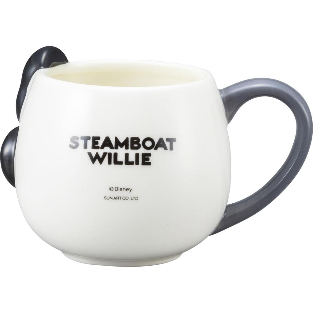 sun art Walt Disney Company 100th Anniversary D100 Mickey Mouse Face Mug, Steamboat Willie, Approx. 350ml, SAN4178