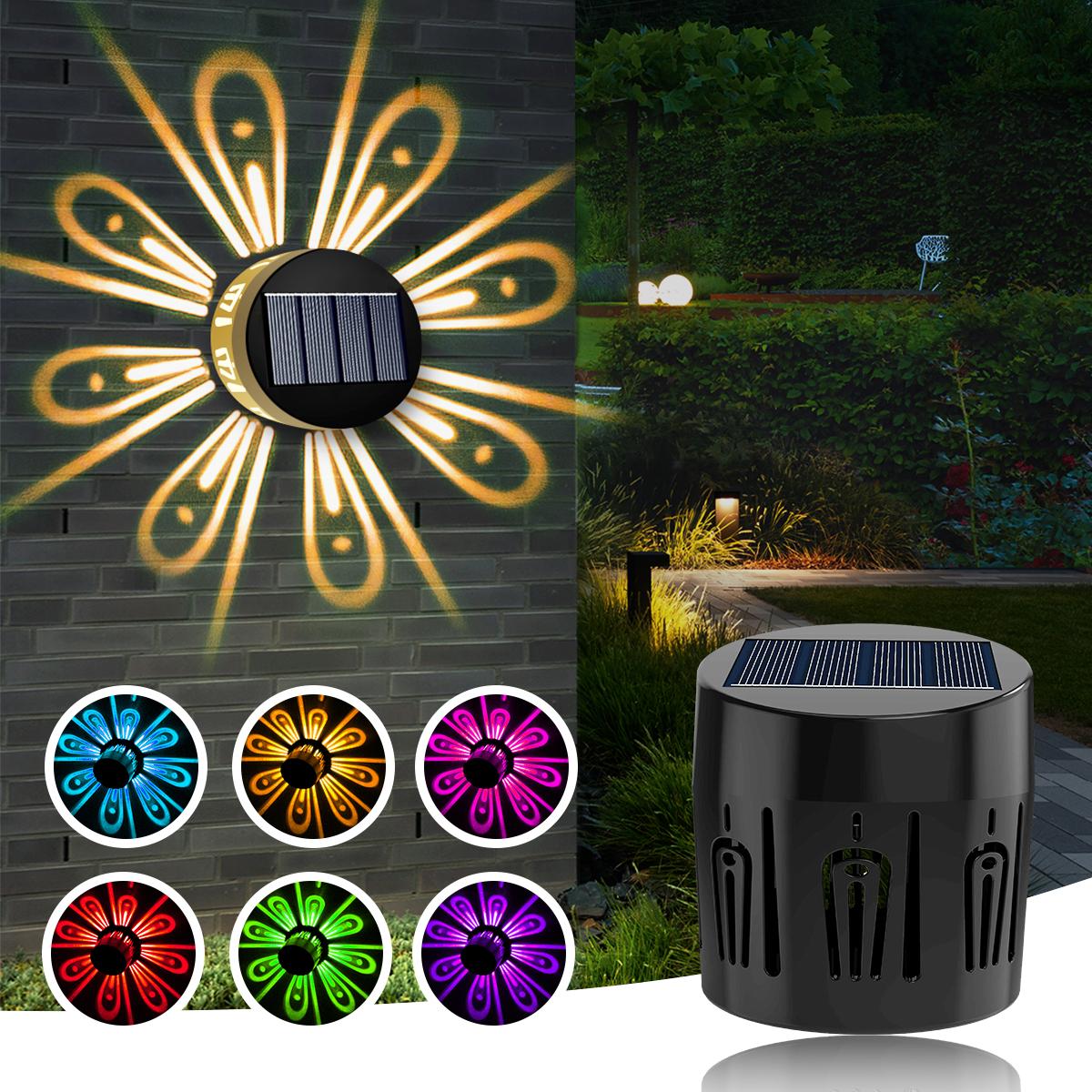 

Солнечные фонари для забора, уличные декоративные уличные садовые водонепроницаемые ступеньки, тени для украшения сливы, светильник для стены, патио 6pcs-RGB Light