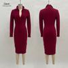 2025 European & American High-End Early Autumn Long-Sleeve Waist-Cinching Socialite Dress for Women
