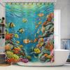 Cena Subaquática Colorida Artística Moderna Cortina de Chuveiro Impermeável Para Decoração de Banheiro Estilosa, Fácil Instalação