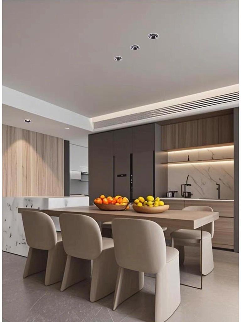 Anti-Glare Narrow Edge LED Recessed Downlight for Hotel, Corridor, Kitchen Ceilings - Full Spectrum Lighting