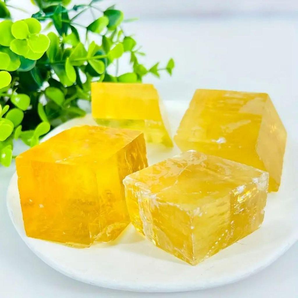 Yellow Iceland Spar Calcite Crystal: Natural Specimen & Collectible Ornament.