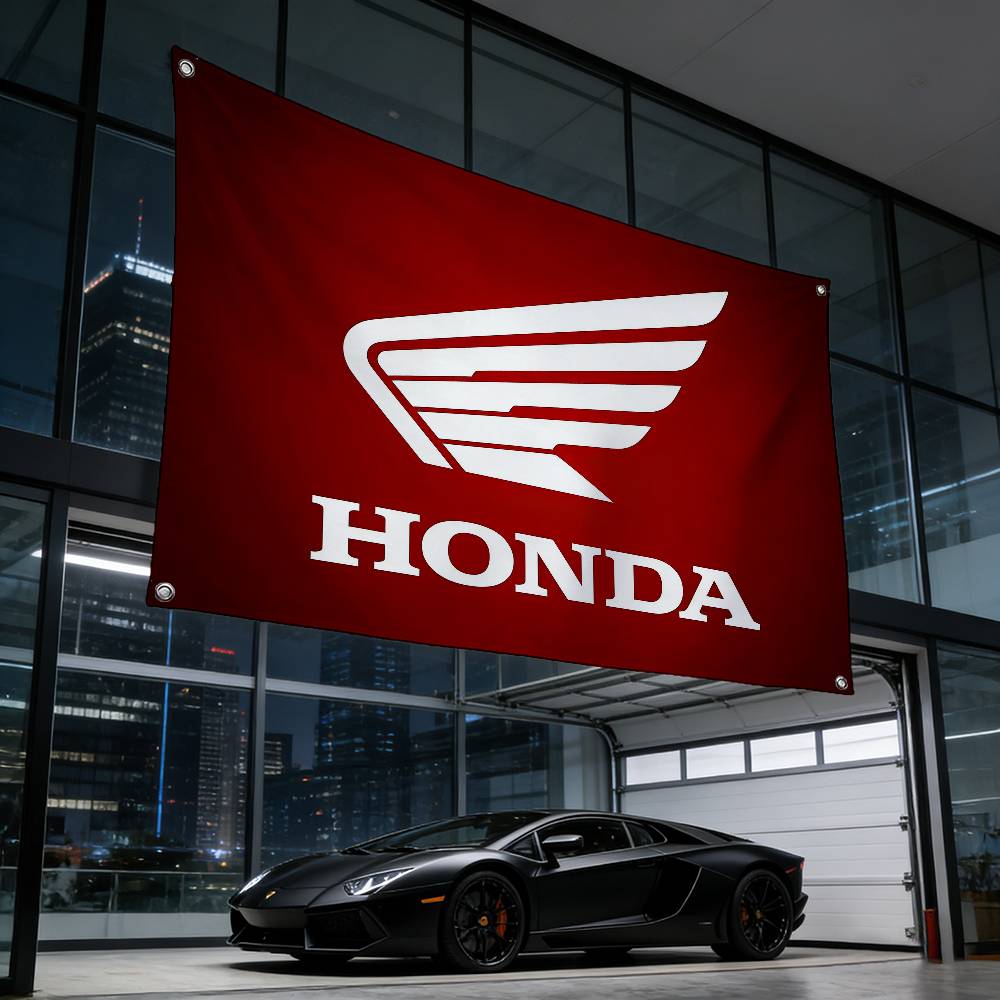 Motorcycle For HONDA Premium Flag 120g Polyester Eco Friendly Print Waterproof Wear Resistant Home Party Decor Banner BO8