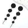 Fashion Gold Color Circular Pendant Earrings for Women Exaggerated Metal Long Tassel Round Geometric Earrings Jewelry Gifts