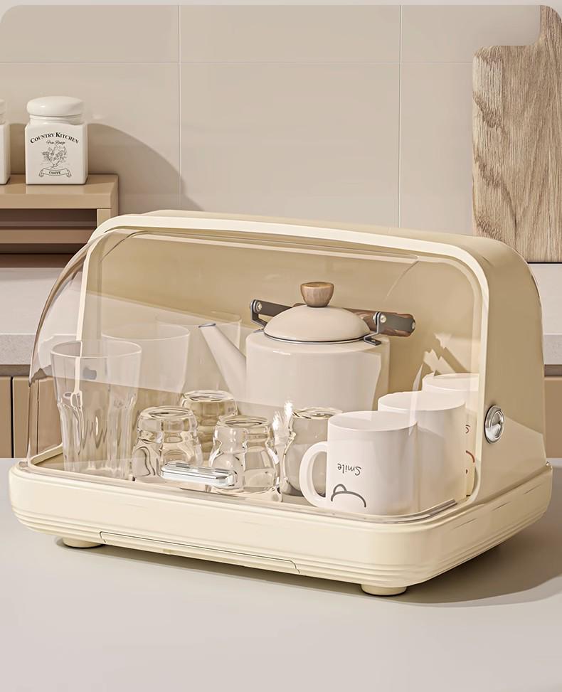 Dustproof Desktop Cup Holder and Draining Tray