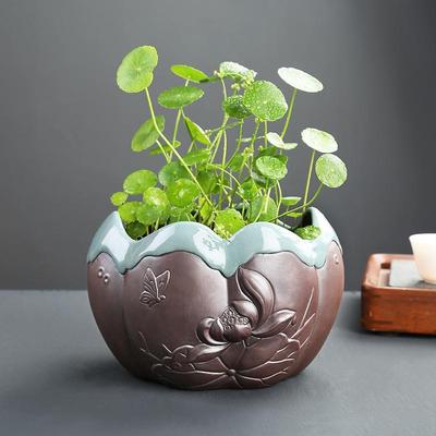 1pc Creative Ceramic Plant Pot Decorative Bamboo Flower For Orchids Large Hydroponic Flowerpot Terracotta Pots Seedlings