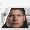 Throw Blanket Jensen Ackles Micro Fleece Blanket Four Sizes Retro Portable For Camping AntiPilling Blanket