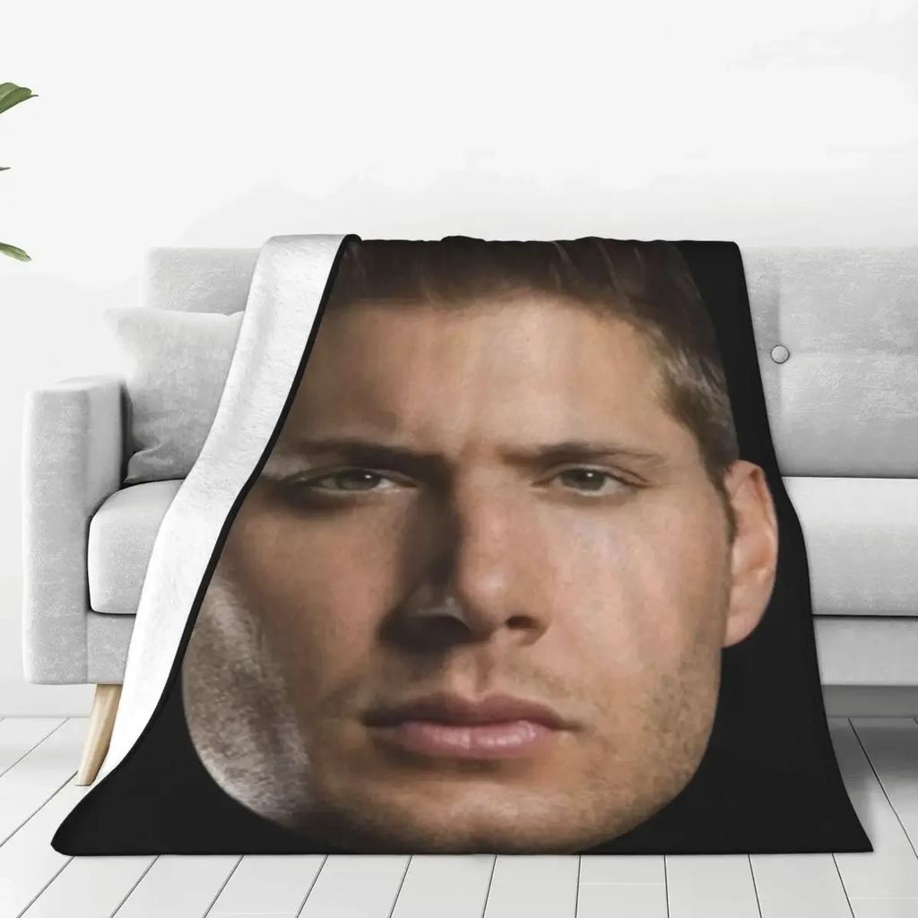 Throw Blanket Jensen Ackles Micro Fleece Blanket Four Sizes Retro Portable For Camping AntiPilling Blanket