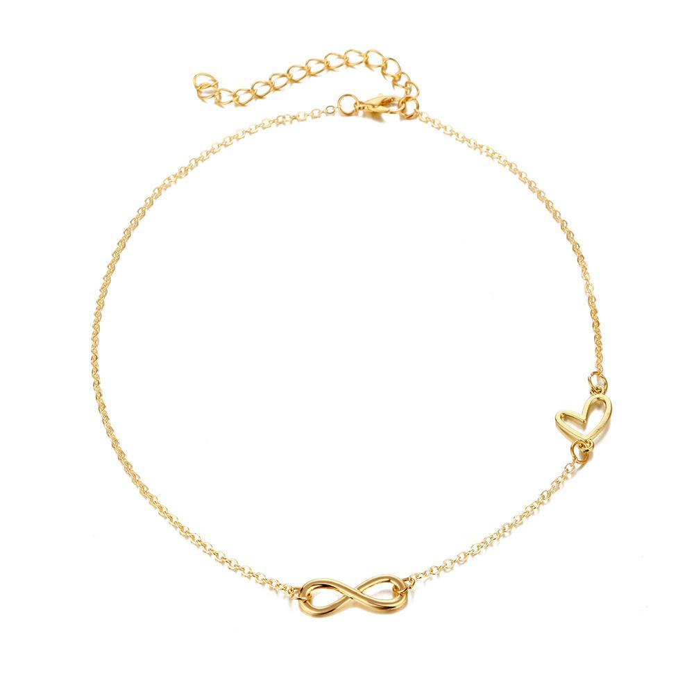 Unique Lock Stylish Chain Necklace For Women With Beautiful Heart And Infinity Elements