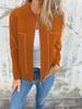 2024 Autumn/Winter Casual Solid Color Zipper Jacket