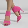 Sandale Damă Retro Deget Elegant Toc Stiletto Toc Jos Sandală Plasă Respirabilă Tricot Elastic Design Partea Superioară Sandalias Bonitas Para Mujer