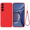 For Samsung Galaxy S25 FE Liquid Silicone Case Phone Back Cover with Hand Strap