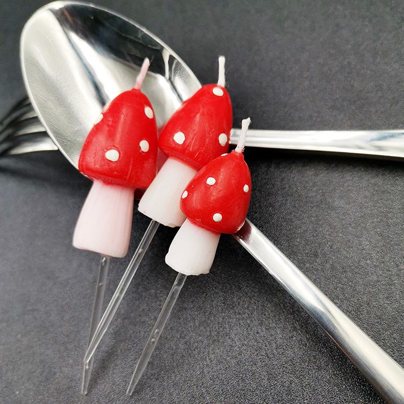 Craftsmanship Birthday Candle Creative Children's Birthday Cake Candle Simulation Fruit Mushroom Shape Birthday Candle