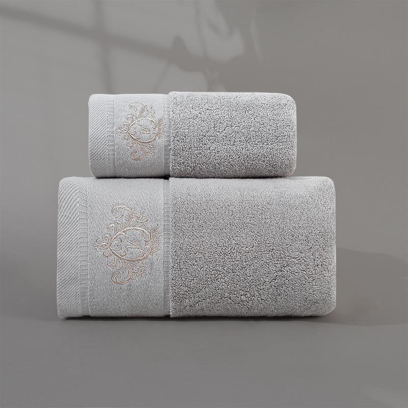 Premium All-Cotton Bath Towel: Thick, Soft, Absorbent, Antibacterial, Embroidered for Household and Hotel Use