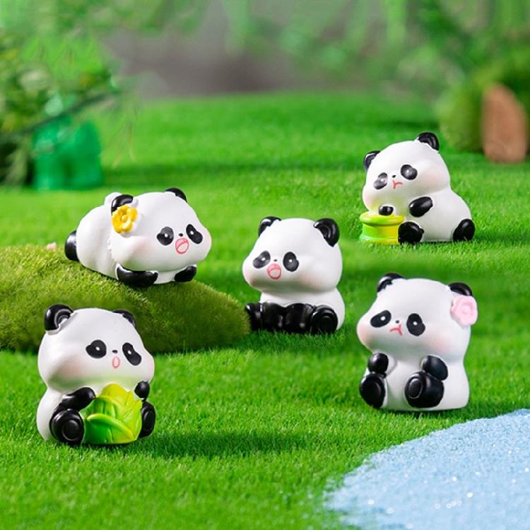 Resin Mini Pandas Miniature Pandas Figurine,Fairys Garden Accessories Garden,Micros Landscape,Plant Pot,Bonsais Craft