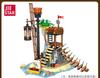 Three Pirate-themed Skull Island Pirate Watchtower Blackrock Reef Model Building Block Figurines for Boys