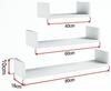 Ex3 Large White Hanging Shelf, Set Of 3 Shelves