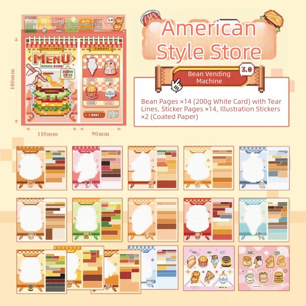 30pcs Stickers Bean Paste Stickers Spiral Bound Spiral Bound Album DIY Notebook