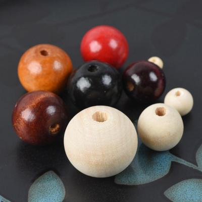 Platerowane Powlekane Kolorowe Okrągłe Naturalne Drewniane Luźne Koraliki 6mm 8mm 10mm 12mm 14mm 16mm 18mm 20mm do DIY Rękodzieła Biżuteria Akcesoria do Robienia Bransoletek