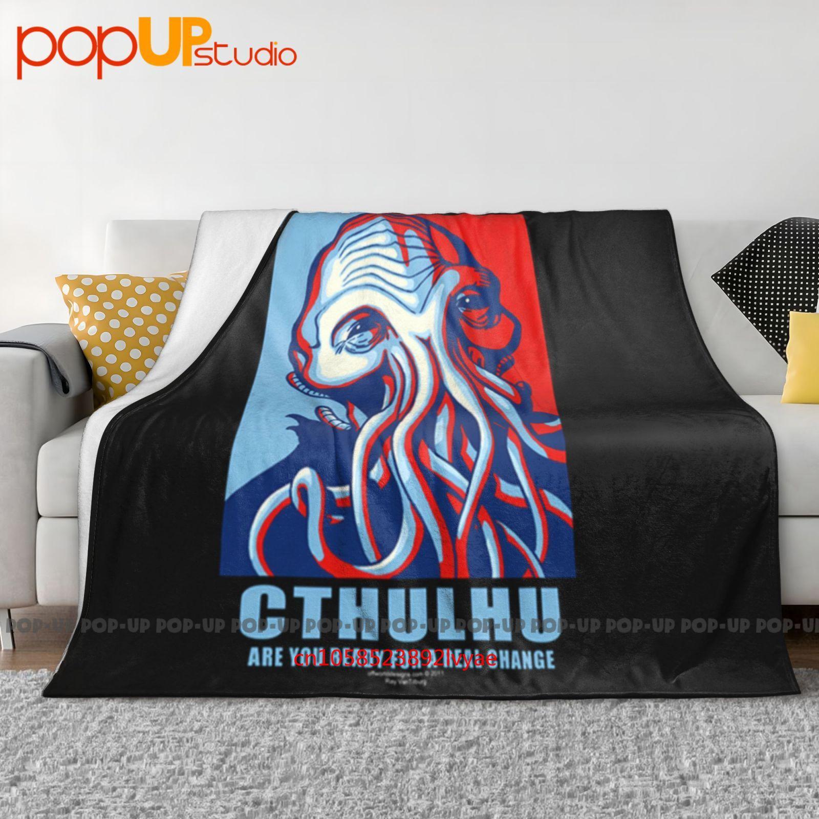 Cthulhu For President Campaign Poster Ultra-Soft Blanket Quilt Winter Sofa Cover Bed Covers Size: 75*100cm, Weight: 230 GSM