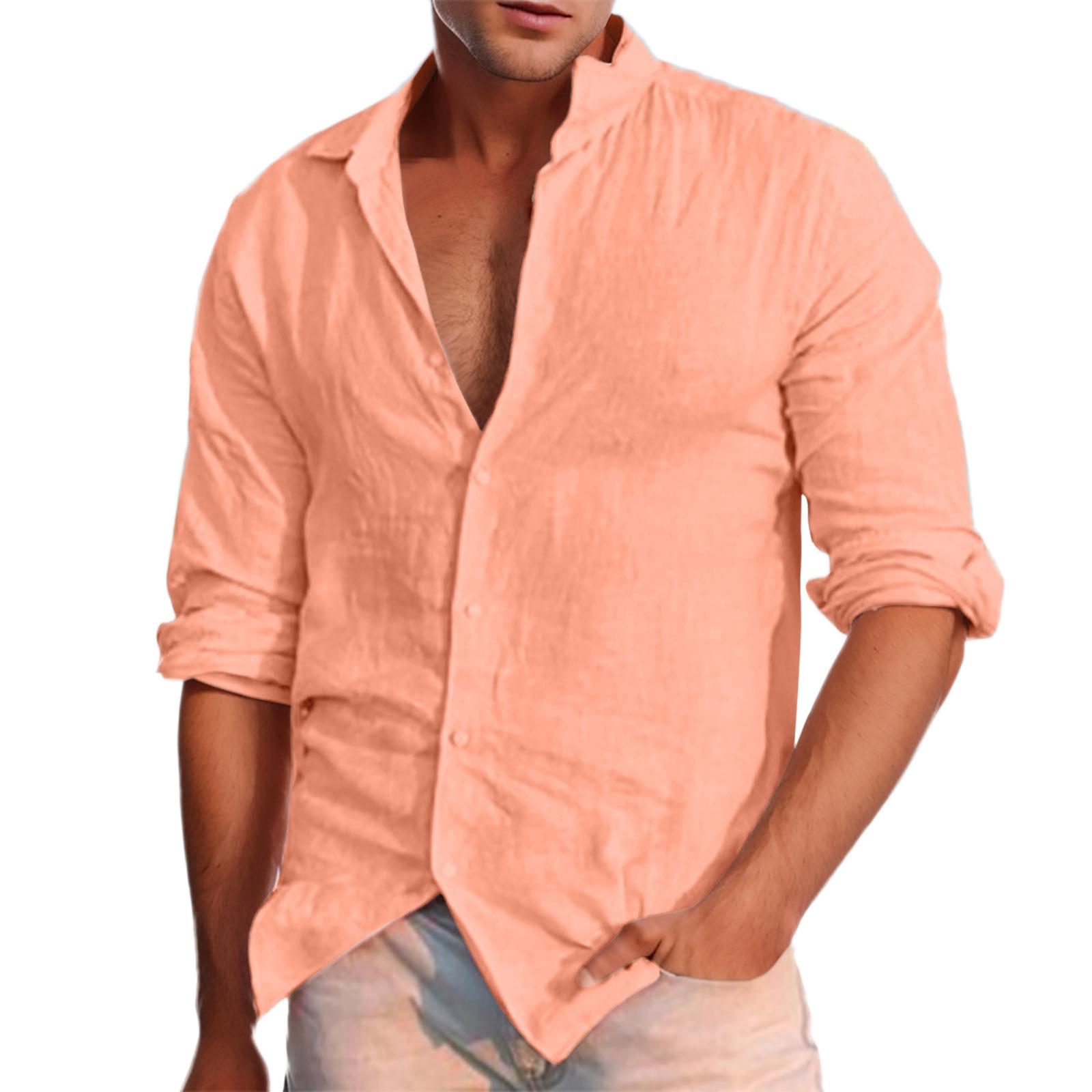 

Мужской кардиган с длинными рукавами и воротником, однотонная рубашка для мужчин XXXL