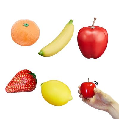 PLAY WOOD Fruit Maracas Shaker Rhythmic Set of 5 (Strawberry, Banana, Apple, Tangerine, Lemon) Children's Musical Instrument