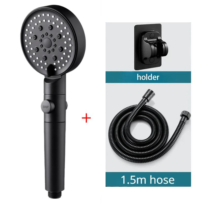 Household Four-stage Filter Cartridge Handheld Shower Set, Showerhead with Pressure Booster, Shower Nozzle