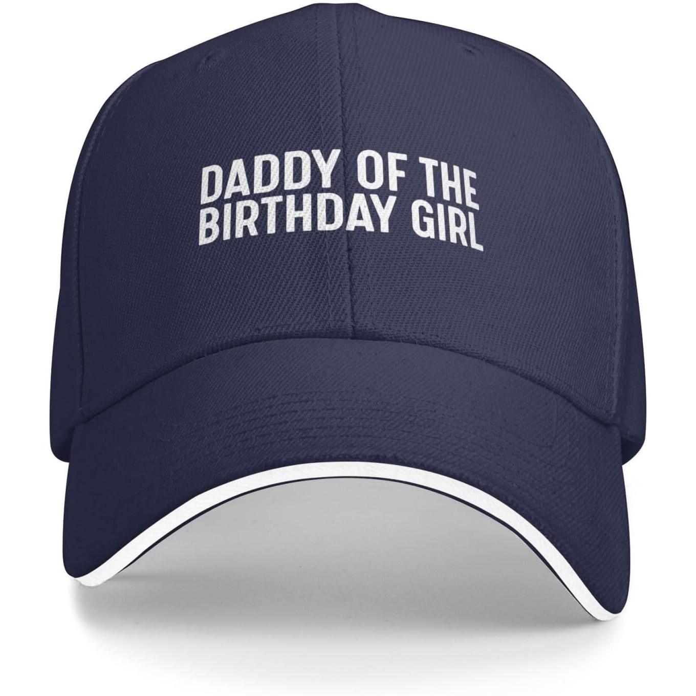 Daddy of The Birthday Girl Baseball Cap Polyester Casual Adjustable Hat for Adult Adjustable