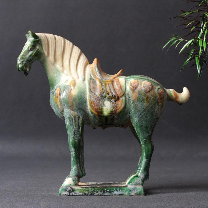 Tang Tri-color Glaze Ceramic Horse Statue, Large Antique Six Steeds Art Craft for Home Decor, Classic Chinese Artwork Collection