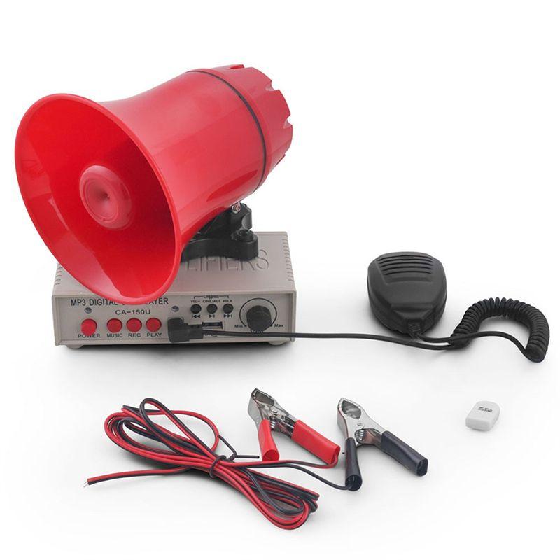 New Car Warning Alarm Police Siren Horn Speaker With Amplifiersmic System And Card Reader MP3 Player