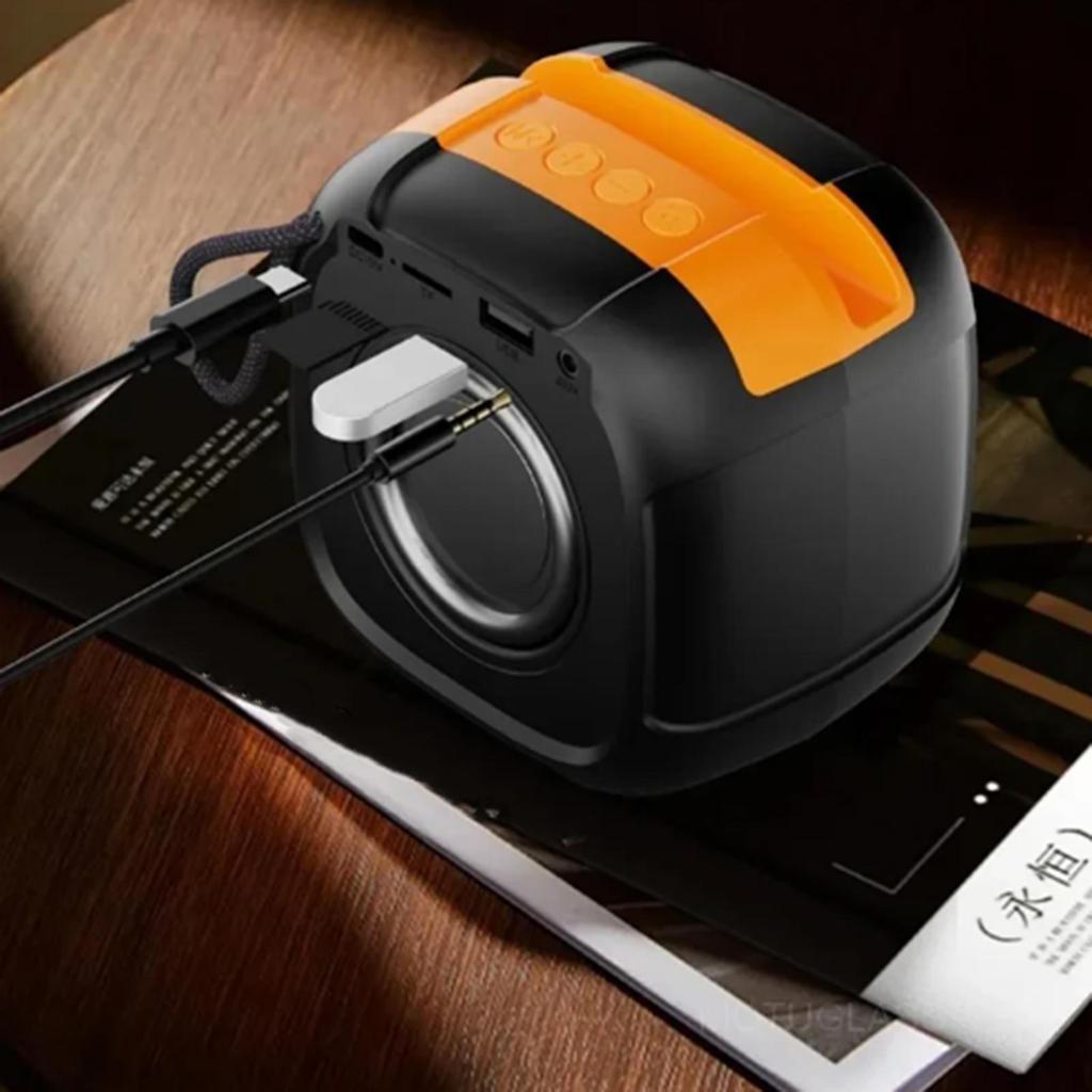 Portable BT Speaker TF USB Playback Powerful Subwoofer Practical with Phone Holder Rbg