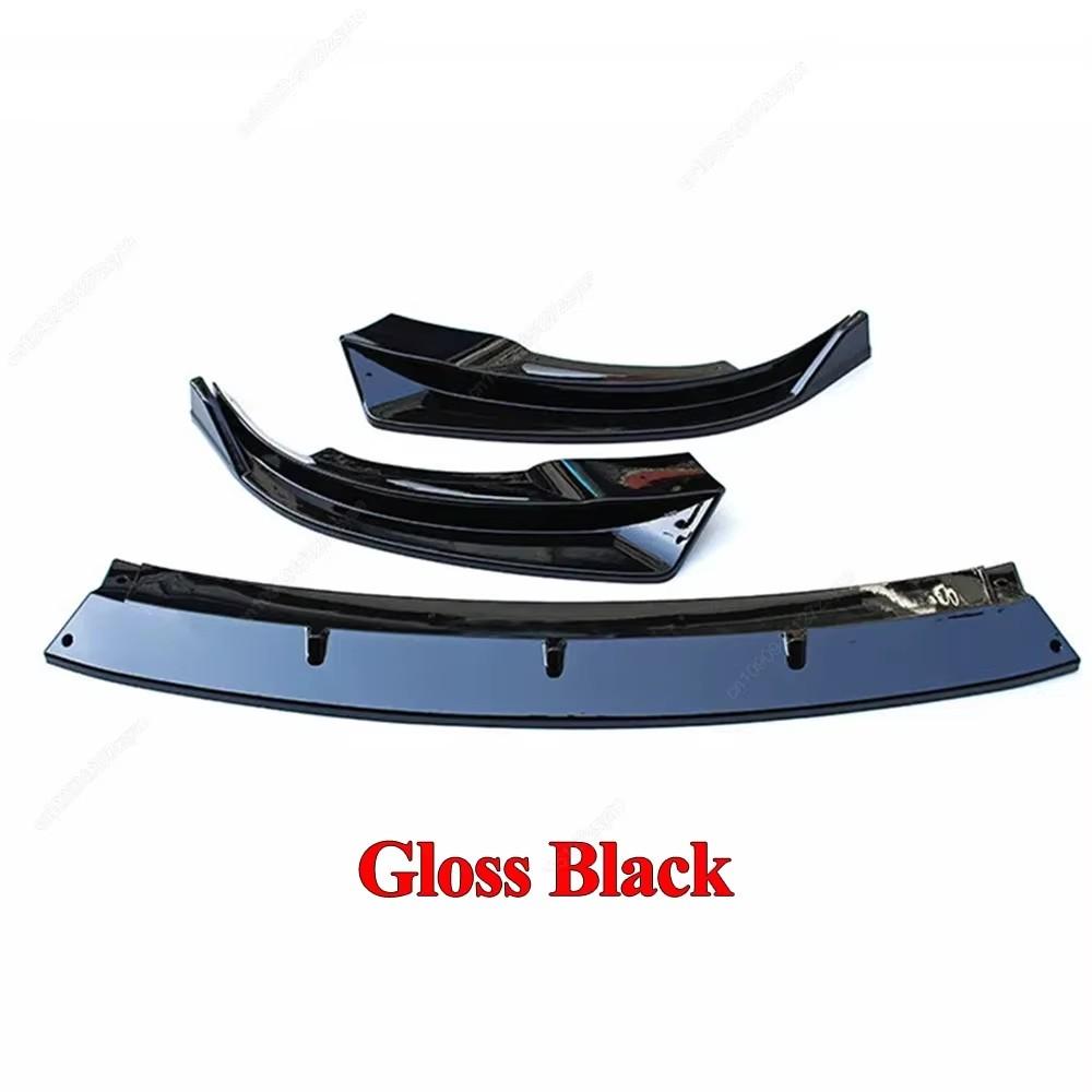 3PCS Car Front Bumper Lip Deflector Splitter Chin Diffuser Body Kit Spoiler Tuning Accessories For Tesla Model Y 2020-2024 Black