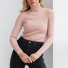 Women's Autumn High Neck Knit Base Layer Sweater High Neck Pullover Knitwear Knit Top for Amazon Europe and America