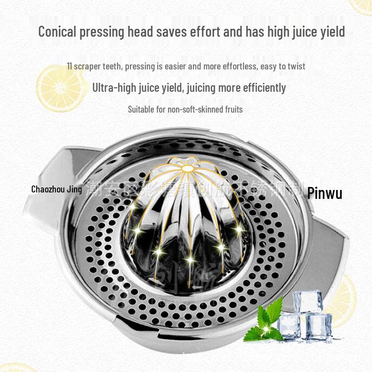 Compact Stainless Steel Manual Juicer - Portable Lemon & Orange Squeezer for Home Use