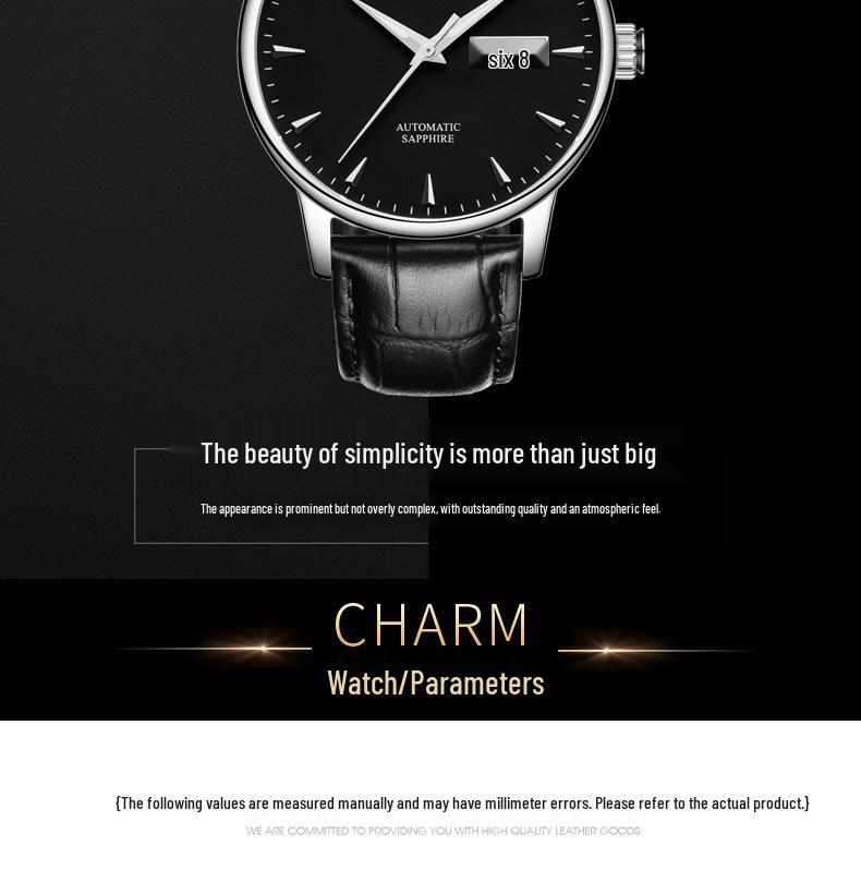 Montre Mécanique Suisse Haut de Gamme pour Homme avec Bracelet en Acier, Double Date, Conception Étanche - Nouveau Style Business Authentique