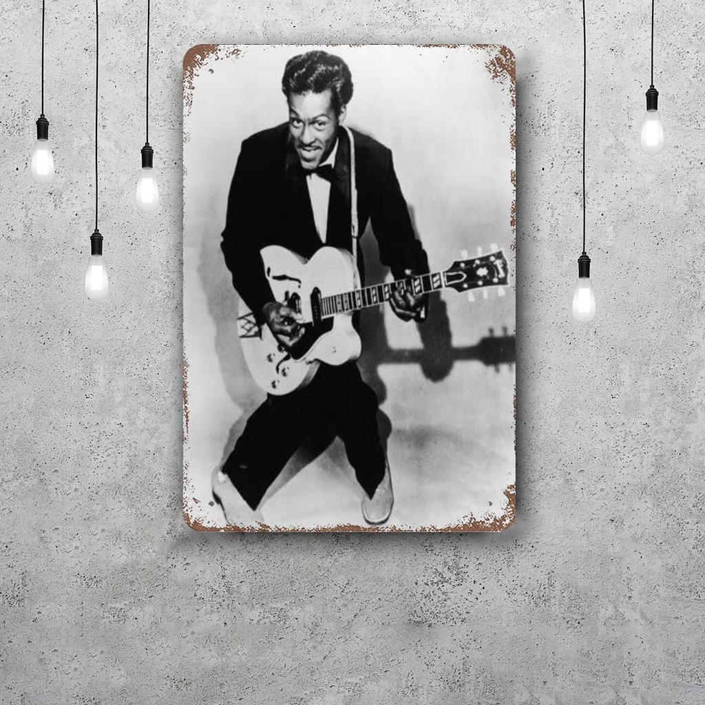 Chuck Berry Band Decor Poster Vintage Tin Sign Metal Sign Decorative Plaque for Pub Bar Man Cave Club Wall Decoration