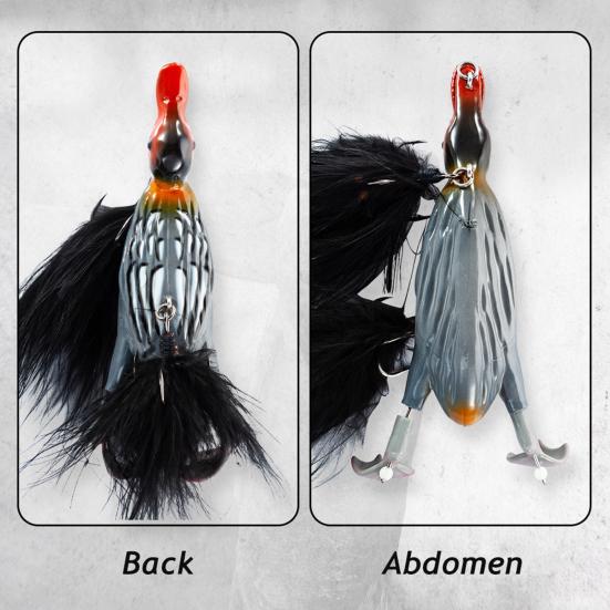 10.5CM/28G Harter Enten-Angelköder mit Federhaken Bewegliche Füße Bionischer Kunstköder Süßwasser Salzwasser Angelzubehör