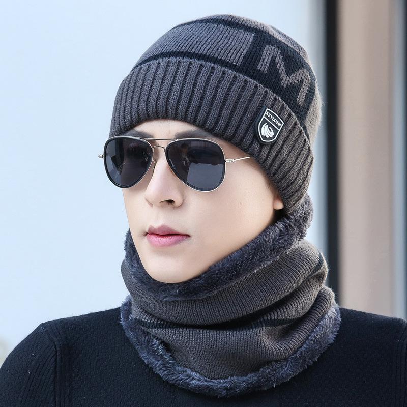 

Men s Winter Knit Wool Hat - Korean Style, Fleece-Lined, Warm & Trendy Hat Only