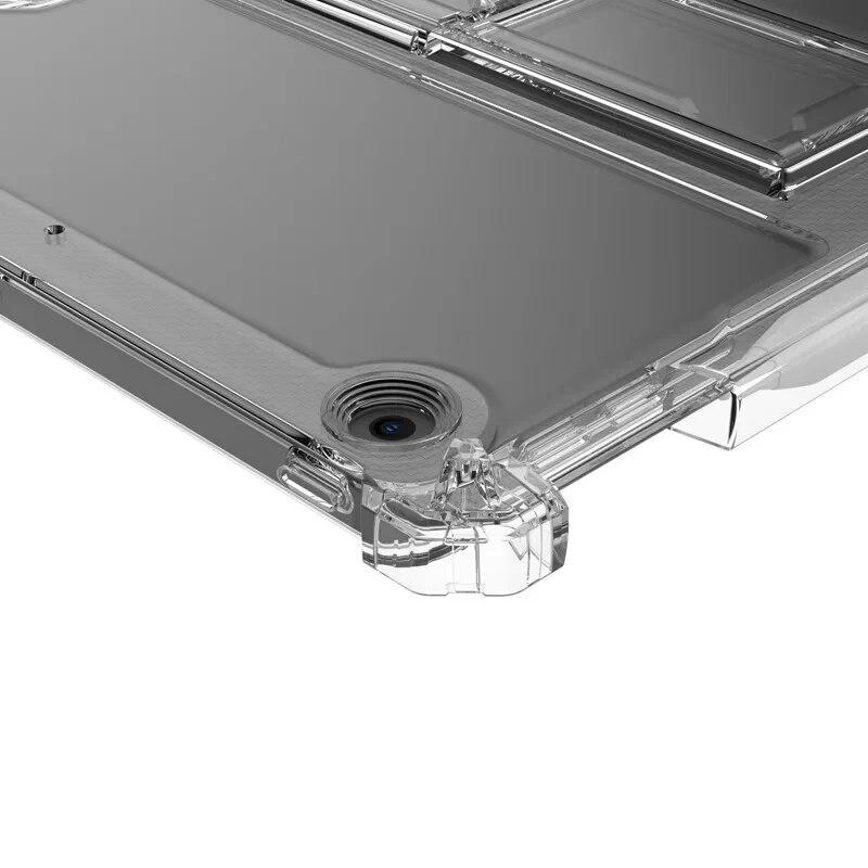 Transparente TPU-Rückseite mit Ständer für iPad 10.2 2021 2020 2019 (iPad 9. 8. 7. Generation) Stifthalter-Hülle 4 Stoßfeste Airbags