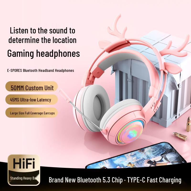 Casque Gaming Bluetooth sans fil avec arceau pour Mobile et PC E-sports