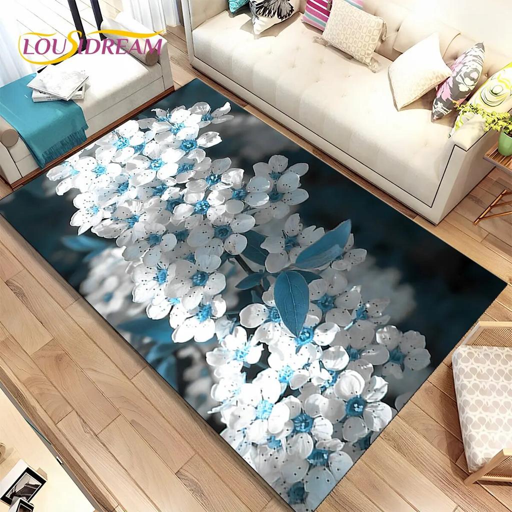 Nordic 3D Daisy Flower Area Rug,Carpet Rug for Home Living Room Children Bedroom Sofa Doormat Decor,kids Play Non-slip Floor Mat