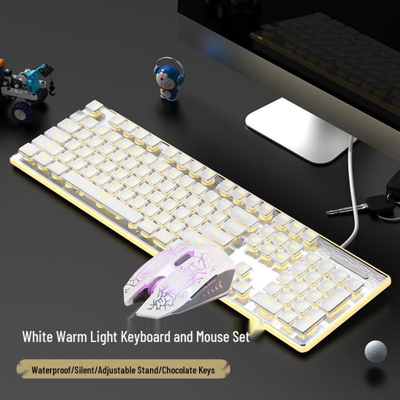 Silver Toughness L1 Wired Silent Keyboard & Waterproof Office Mouse Set