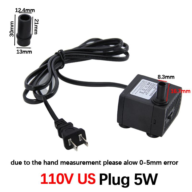 3/5/10/16/25/35/45W EU 220v Submersible Water mirco Pump for Water Gardens Hydroponic Systems Aquarium Tabletop Fountains Pon
