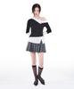 Alkialka One-Shoulder Layered Top (Black)