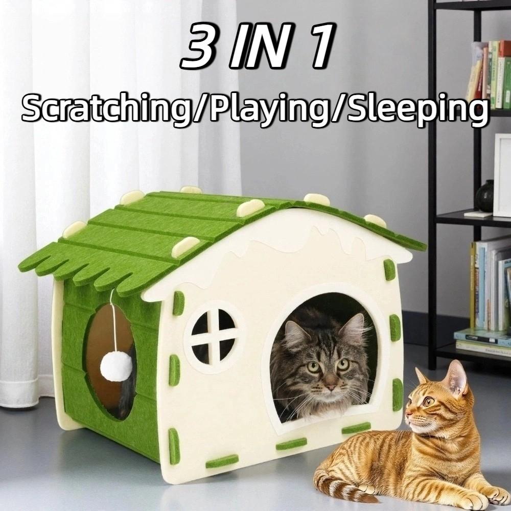 Wear-resistant Cat House Felt Material Cat Cave Fun Cats Bed Indoors Cat Scratching/Sleeping