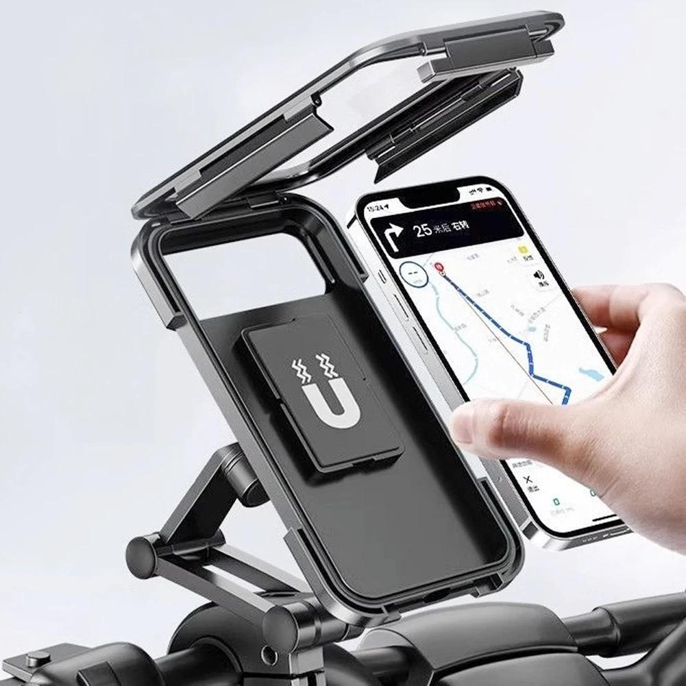 360° Swivel Phone Mount for Motorcycle Bike Adjustable GPS Holder for Cellphones & Navigation Apps Universal Waterproof