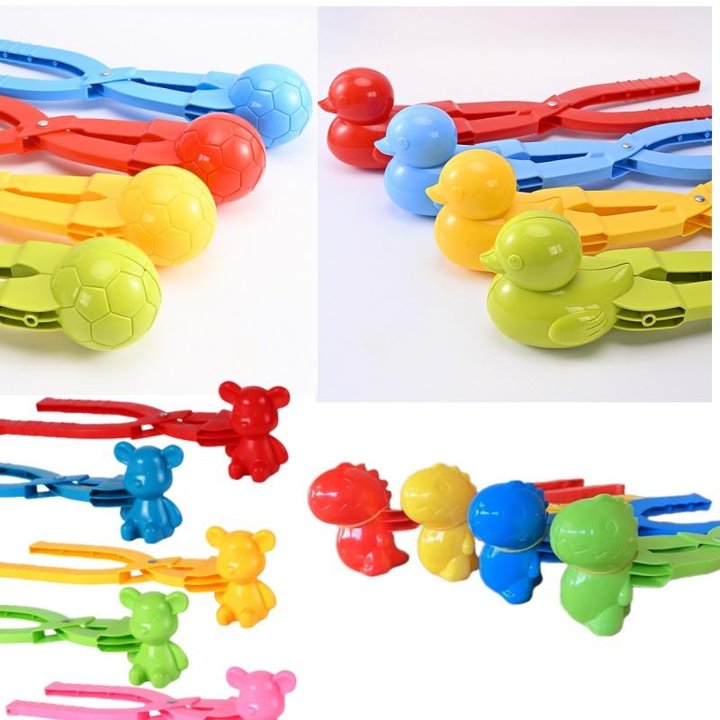 Outdoors Snowball Clip Multi Shape Cartoon Snow Grasping Clamps Tool Grabber Throw Snow Ball Sports Toys Kids Winter Gift
