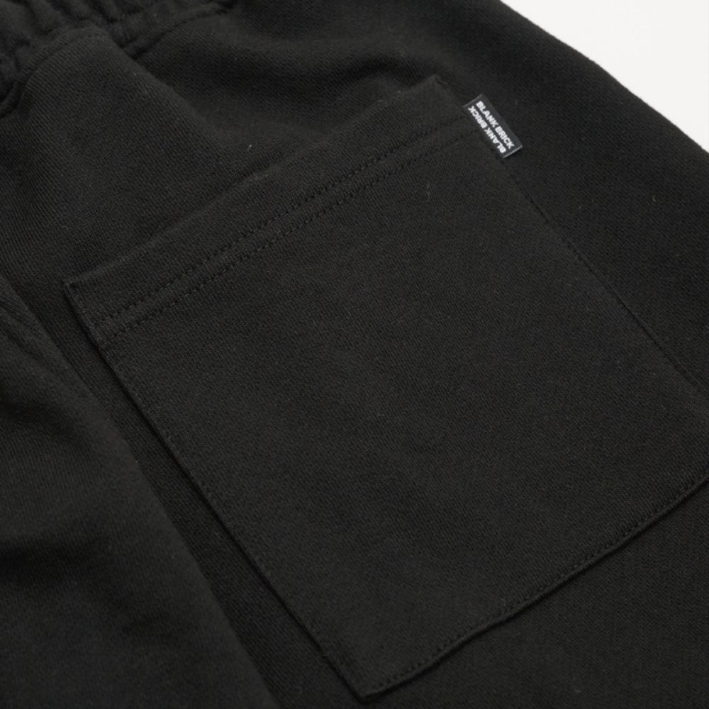 BLANKBRICK One-Pleat Wide Sweatpants Black