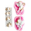 3D-engel, silikonform, babybursdagsfest, kakedekorasjonsverktøy, cupcake-topper, fondant, baking, sjokolade-godteriformer