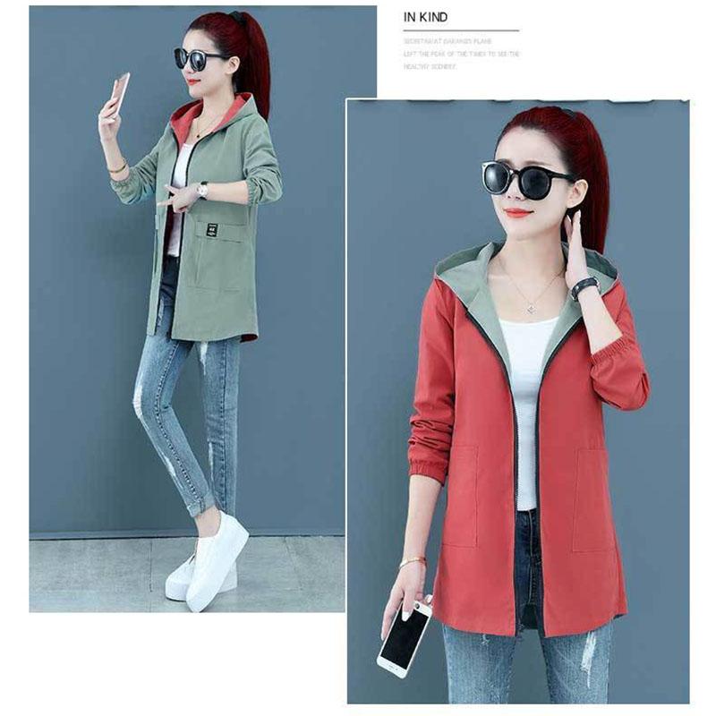 

Женская весенне-осенняя свободная двусторонняя бейсбольная форма без принта средней длины, куртка с капюшоном больших размеров, куртка XL